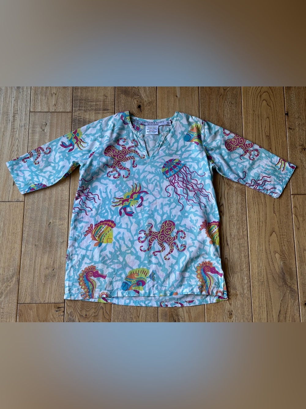 Gretchen Scott Designs Sea Creatures Tunic Cover Up Dress size 4/6